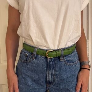 Coach Green and Gold Leather Belt